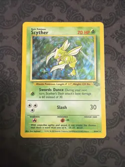 Pokemon TCG Scyther Jungle 10/64 Holo Unlimited Holo Rare Card - Image 1