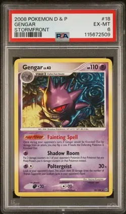🔥 2008 Pokemon D&P Stormfront Gengar #18 PSA 6 - Image 1