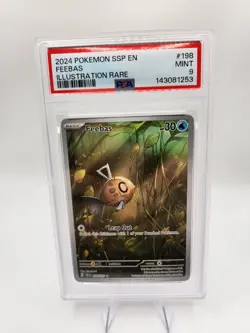 2024 Pokemon SSP EN Feebas 198/191 Sv08: Surging Sparks Holo PSA 9 Mint - Image 1