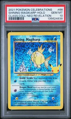 PSA 10 Pokemon Card Neo Revelation 2001 1st Edition Shining Magikarp 66/64 - Image 1