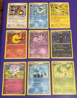 Pokemon TCG Eeveelutions Black & White Eevee Promo Set BW87-94 + Sylveon XY04 - Image 1