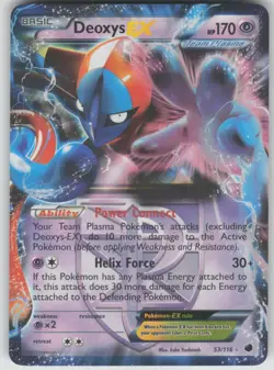 Pokemon TCG Deoxys EX (Team Plasma) Ultra Rare Plasma Freeze 53/116 - Image 1