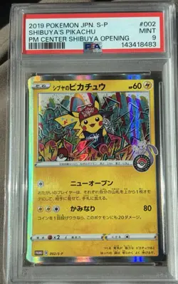 Pokemon Shibuya's Pikachu S-P Promo Holo 002/S-P PSA 9 Japanese 2019 - Image 1