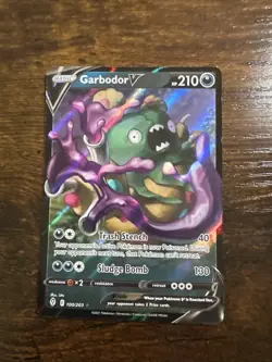 Garbodor V 100/203 Evolving Skies NM Full Art Ultra Rare Pokemon Card - Image 1