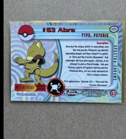 2000 Topps Chrome Pokemon Abra Spectra #63 - Image 5