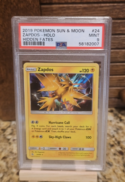 Pokemon Sun & Moon Hidden Fates Zapdos 24/68 Holo Rare PSA 9 Basic EN - Image 1
