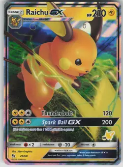 Pokemon TCG Raichu GX Ultra Rare Hidden Fates 20/68 - Image 1