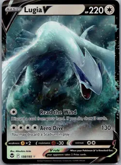 Lugia V 138/195 Ultra Rare Pokemon Card SWSH12: Silver Tempest - Image 1