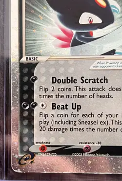 Sneasel ex 103/109 EX Ruby Sapphire Holo Ultra Rare Vintage Pokemon Card – MP - Image 5