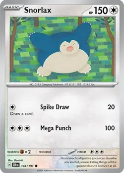 Snorlax Pokemon Surging Sparks 144/191 NM - Image 1