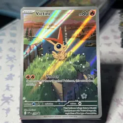 Pokemon TCG Victini SVP 208 Full Art Holo Card Black Star Promo Rare - Image 1