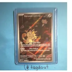 Pokemon Team Rocket's Meowth 203/182 Illustration Rare Full Art Holo Sv10 - Image 1