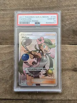 2017 POKEMON SUN & MOON GUARDIANS RISING #145 FULL ART/MALLOW PSA 10 English - Image 1