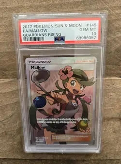 2017 POKEMON SUN & MOON GUARDIANS RISING #145 FULL ART/MALLOW PSA 10 English - Image 3