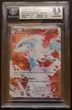 Pokemon Tcg Reshiram Full Art RC22/RC25 Beckett 8.5 - Image 1