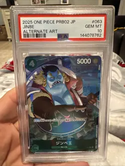 2025 One Piece Japanese Jinbe Prb02 P-063 Alternate Art PSA 10 - Image 1