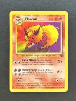 Flareon 19/64 - LP - Unlimited Jungle - Vintage WOTC - Non-Holo - Pokemon Cards - Image 1