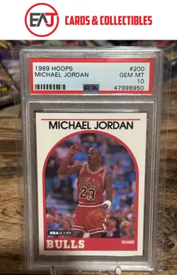 Michael Jordan 1989-90 Hoops #200 PSA 10 Chicago Bulls - Image 1