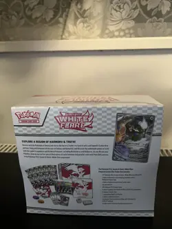 Pokemon White Flare Pokemon Center Elite Trainer Box ETB Sealed + acrylic case - Image 2