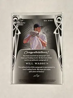 2023 Leaf Trinity Will Warren RC Auto #BA-WW1 #/10 Purple New York Yankees MLB - Image 3