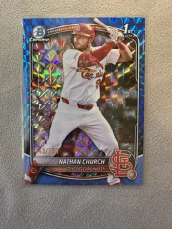 Nathan Church 2025 Bowman Chrome #BCP-192 Cardinals 1st Blue Geometric #/150 - Image 1