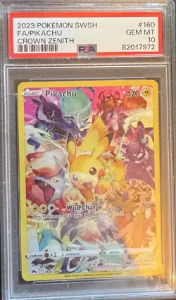 Pokemon Pikachu TCG Crown Zenith Secret Rare Card 160/159 PSA10 - Image 1