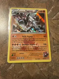 Pokemon TCG Team Magma's Aggron Holo Rare Card 14/34 XY Double Crisis - Image 1
