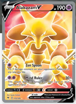 Alakazam V 172/185 Vivid Voltage NM Ultra Rare Full Art Pokemon Card - Image 1