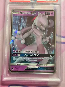 PSA 8 MEWTWO GX 31 HIDDEN FATES POKEMON CARD - Image 2