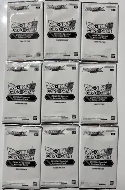 9 Pack Lot of Dragon Ball Super Card Game Zenkai Special Release Pack English - Image 1