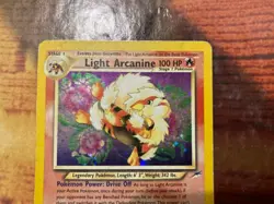 Pokemon Light Arcanine 12/105 Neo Destiny Card - HP/Damaged - Holofoil HP/DMG - Image 3