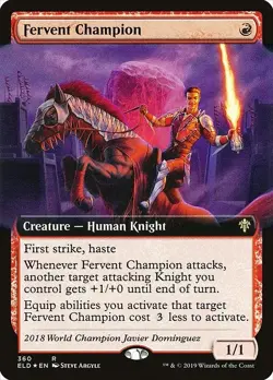 Fervent Champion-Throne Of Eldraine-Extended Art-Regular-360-NM - Image 1