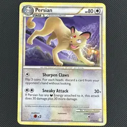 Persian 27/123 Rare HeartGold & SoulSilver Pokemon Lightly Played - Image 1