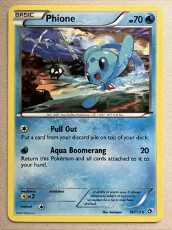 Pokemon Card - Phione - Regular Rare (36/113) BW Legendary Treasures NM - Image 1