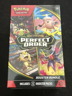 Pokemon TCG: Mega Evolution-Perfect Order Booster Bundle (6 Packs) New Sealed - Image 1