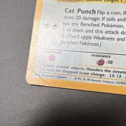 Pokemon TCG Meowth Wotc Promo 10/53 Holo Promo 50 HP 2000 Scratch - Image 2