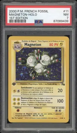 2000 Pokemon FRENCH 1st Edition Fossil Magneton Holo 11/62 PSA 7 NM - Image 1