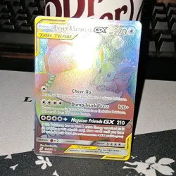 Pokemon Eevee & Snorlax GX TAG TEAM Secret Rare Holo 191/181 SM Team Up English - Image 1