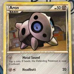 Aron 42/90 Non Holo Heartgold & Soulsilver Undaunted Pokemon Card 2010 NM/LP - Image 2