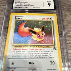 CGC Mint 9 Eevee 11/53 Wotc Promo Holo Pokemon League Pokemon Card - Image 5