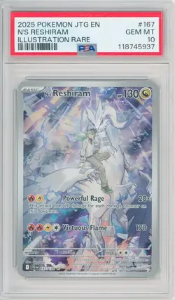 2025 Pokemon Journey Together N'S RESHIRAM #167/159 English 💎 PSA 10 Gem Mint - Image 1
