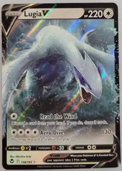 Lugia V 138/195 Pokemon Swsh12: Sword & Shield - Silver Tempest Holo NM (1 of 2) - Image 1