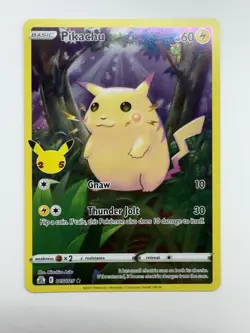 Pokemon Pikachu 005/025 Celebrations Holo Rare Basic 60 HP Gnaw Thunder Jolt - Image 1