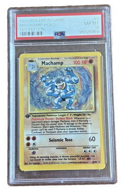 1999 Pokemon Base Set - Machamp Holo (8/102) - 1st Edition PSA 8 (NM-Mint) - Image 1