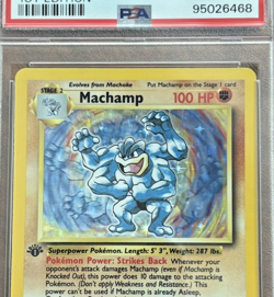 1999 Pokemon Base Set - Machamp Holo (8/102) - 1st Edition PSA 8 (NM-Mint) - Image 2