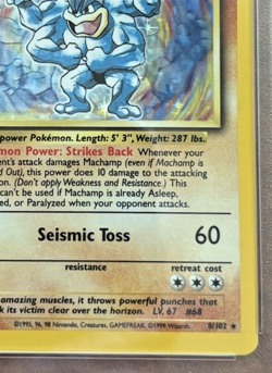 1999 Pokemon Base Set - Machamp Holo (8/102) - 1st Edition PSA 8 (NM-Mint) - Image 5