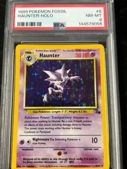 1999 POKEMON FOSSIL 6 HAUNTER HOLO PSA 8 - Image 2