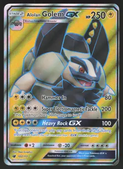 Alolan Golem GX Full Art 102/111 Ultra Rare Pokemon TCG SM - Crimson Invasion - Image 1