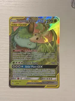 Pokemon TCG Venusaur & Snivy GX 1/236 Sm-Cosmic Eclipse Ultra Rare TAG TEAM Holo - Image 1