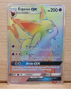 Espeon GX Sun & Moon Base Set 152/149 Pokemon Holo Secret Rare Rainbow NM - Image 1